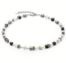 Carica l'immagine nel visualizzatore di Gallery, Collana GeoCUBE® Black Silver Gold 2700/10-1333
