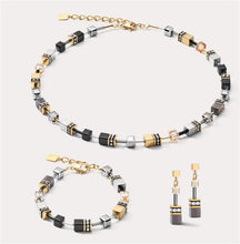 Carica l'immagine nel visualizzatore di Gallery, Collana GeoCUBE® grigio-oro  2839/10-1216