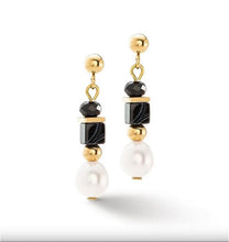 Carica l'immagine nel visualizzatore di Gallery, Orecchini Coeur De Lion Elegance Pearl Black Gold 1132/21-1314