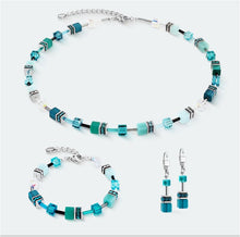 Carica l'immagine nel visualizzatore di Gallery, Collana GeoCUBE® Iconic Teal argento  2838/10-0624