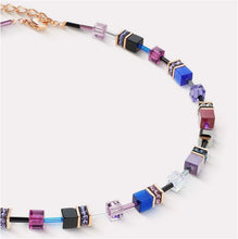 Carica l'immagine nel visualizzatore di Gallery, Collana GeoCUBE® Iconic Rosè Gold Plated Lilac Blue 2838/10-0807