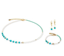 Carica l'immagine nel visualizzatore di Gallery, Bracciale GeoCUBE®&amp;Pearls verde acqua 1126/30-0605