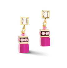 Carica l'immagine nel visualizzatore di Gallery, Orecchini GeoCUBE® Iconic Chain Magenta Gold 3038/21-0416