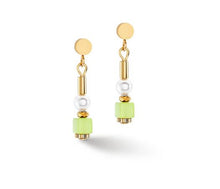 Carica l'immagine nel visualizzatore di Gallery, Orecchini Coeur De Lion Mini Cubes Perle Gold 4356/21-1516