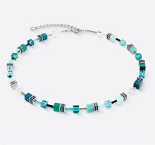 Carica l'immagine nel visualizzatore di Gallery, Collana GeoCUBE® Iconic Teal argento  2838/10-0624
