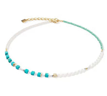 Carica l'immagine nel visualizzatore di Gallery, Collana GeoCUBE®&amp;Pearls verde acqua 1126/10-0605