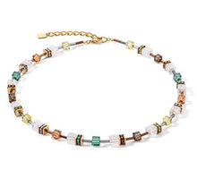 Carica l'immagine nel visualizzatore di Gallery, Collana GeoCUBE® Iconic Nature Marrone Bianco Gold 3018/10-0911