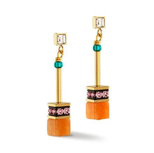Carica l'immagine nel visualizzatore di Gallery, Orecchini GeoCUBE® Iconic Arancione Gold 3035/21-1582