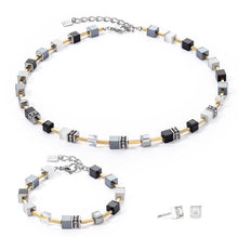 Carica l'immagine nel visualizzatore di Gallery, Collana GeoCUBE® Black Silver Gold 2700/10-1333