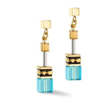 Carica l'immagine nel visualizzatore di Gallery, Orecchini GeoCUBE® Iconic Turchese Gold 2838/21-0616