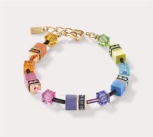 Carica l'immagine nel visualizzatore di Gallery, Braccialetto GeoCUBE® multicolor rainbow gold  2838/30-1573
