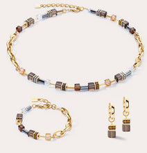 Carica l'immagine nel visualizzatore di Gallery, Bracciale GeoCUBE® Chunky Chain oro-marrone  - 4524/30-1116