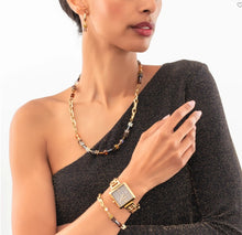 Carica l'immagine nel visualizzatore di Gallery, Bracciale GeoCUBE® Chunky Chain oro-marrone  - 4524/30-1116
