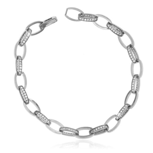 Bracciale catena in argento e zirconie