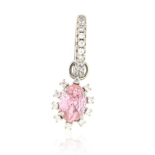 orecchino mono argento Princess rosa