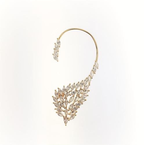 Orecchino earcuff foglie di cristalli