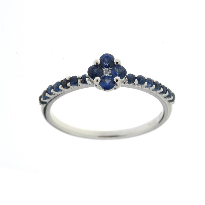 Anello Fiore della Fortuna Zaffiri Blu