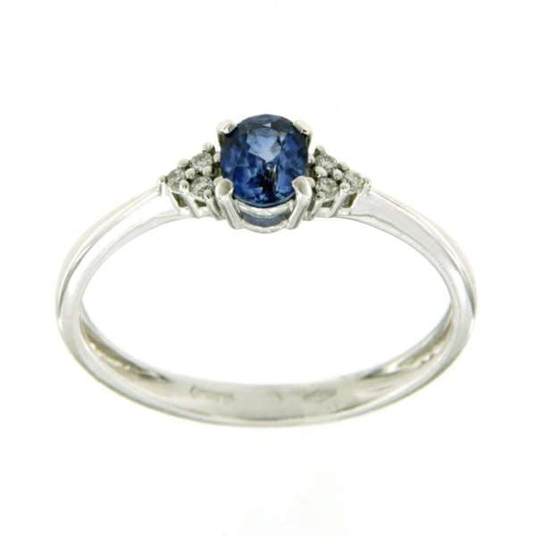 Anello Zaffiro blu e diamanti Protezione