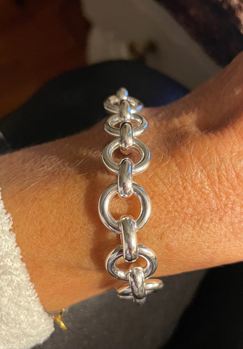 Bracciale Argento catena anelli grandi