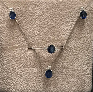 Orecchini Zaffiri Blu Naturali e Diamanti Sherazade II