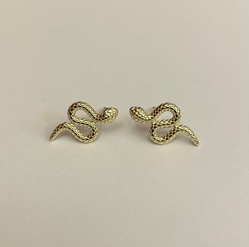 Orecchini in argento serpente oro